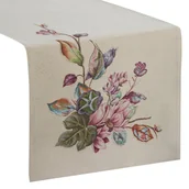 Obrusy i serwetki - Bieżnik dekoracyjny gobelin 40x100 Eurofirany naturalny w kwiaty - miniaturka - grafika 1