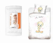 Pościel dla dzieci - Komplet do łóżeczka kołdra pościel podusia 100x135 Tweety - miniaturka - grafika 1