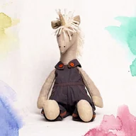 Maskotki i pluszaki - Jednorożec Kamil lniana maskotka - miniaturka - grafika 1