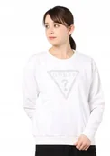 Bluzy damskie - GUESS SZARA BLUZA Z CYRKONIAMI I LOGO S WŁF - miniaturka - grafika 1