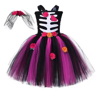 Strój Sukienka Coco Szkieletorka Halloween Tutu 122/134 - Stroje karnawałowe Strój Sukienka Coco Szkieletorka Halloween Tutu 122/134 - Stroje karnawałowe - miniaturka - grafika 1