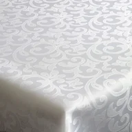 Obrusy i serwetki - Biały obrus na stół plamoodporny z klasycznym wzorem - miniaturka - grafika 1