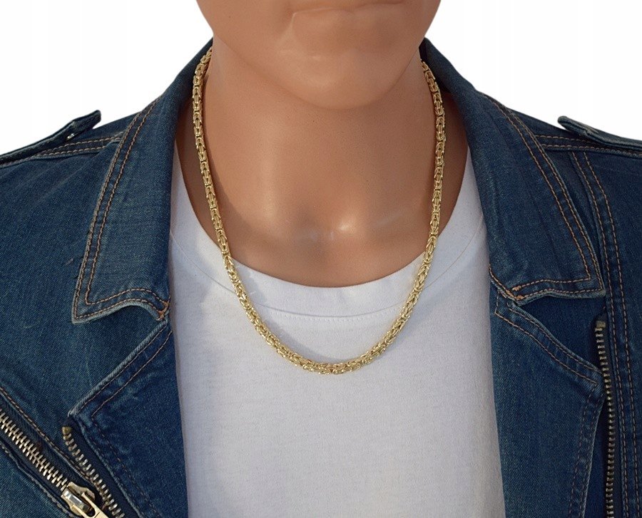 Łańcuszek Złoty Splot Królewski 4,50 mm Męski pr 585 Grawer Gratis