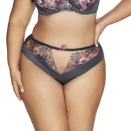 Komplety bielizny - Figi damskie z haftem i tiulem AV 2123 szare  3XL - miniaturka - grafika 1