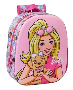 Safta BARBIE 3D plecak szkolny, wzór 3D, dostosowany do wózka, idealny dla dzieci w różnym wieku, wygodny i wszechstronny, jakość i wytrzymałość, 27 x 10 x 33 cm, Różowy kolor, M, Casual - Plecaki szkolne i tornistry - miniaturka - grafika 1