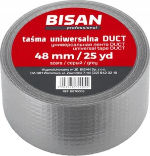 Bisan taśma uniwersalna DUCT 48mm/50yd, szara B870006 - Folie i taśmy malarskie - miniaturka - grafika 1