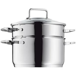 WMF garnek do gotowania na parze  20 cm, szklana pokrywka, stal nierdzewna Cromargan, polerowana, nadaje się do płyt indykcyjnych i do mycia w zmywarkach 0720909990 - Pojemniki na przyprawy - miniaturka - grafika 1