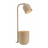 Lampy stojące - Skandynawska lampa biurkowa Botanica Wood 41110107 Kaspa regulowana beżowa - miniaturka - grafika 1