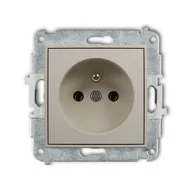 Gniazdka elektryczne - Karlik Gniazdo pojedyncze MINI - taupe - miniaturka - grafika 1