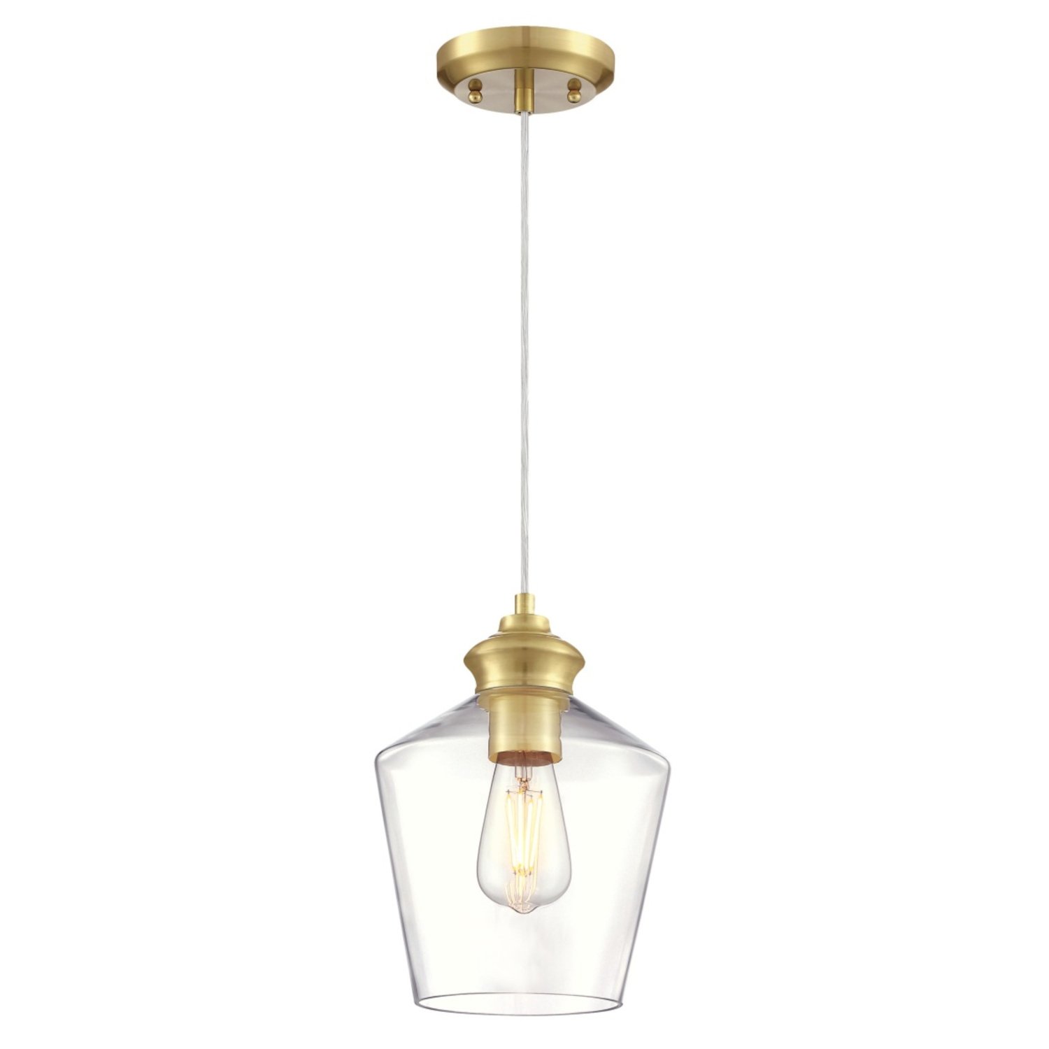 Lampa wisząca Ramsey mosiądz / przezroczyste szkło