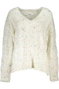 BIAŁY SWETER DESIGUAL DAMSKI - Swetry damskie - miniaturka - grafika 1