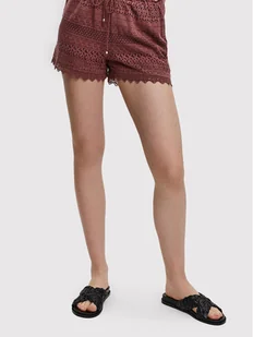 Vero Moda Szorty materiałowe Honey 10190155 Bordowy Regular Fit - Spodenki damskie - miniaturka - grafika 1