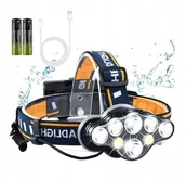 Latarki - CZOŁOWA LATARKA LED + MOCNA WODOODPORNA | USB AKMULATOR LAMPA PRO 5000 LMm - miniaturka - grafika 1