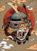 Plakaty - Tiger Samurai - plakat Wymiar do wyboru: 60x80 cm - miniaturka - grafika 1
