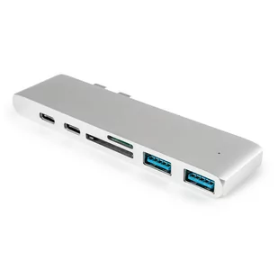 Multiport USB-C na 2x USB, 2x USB-C, Czytnik kart - Kable komputerowe i do monitorów - miniaturka - grafika 1