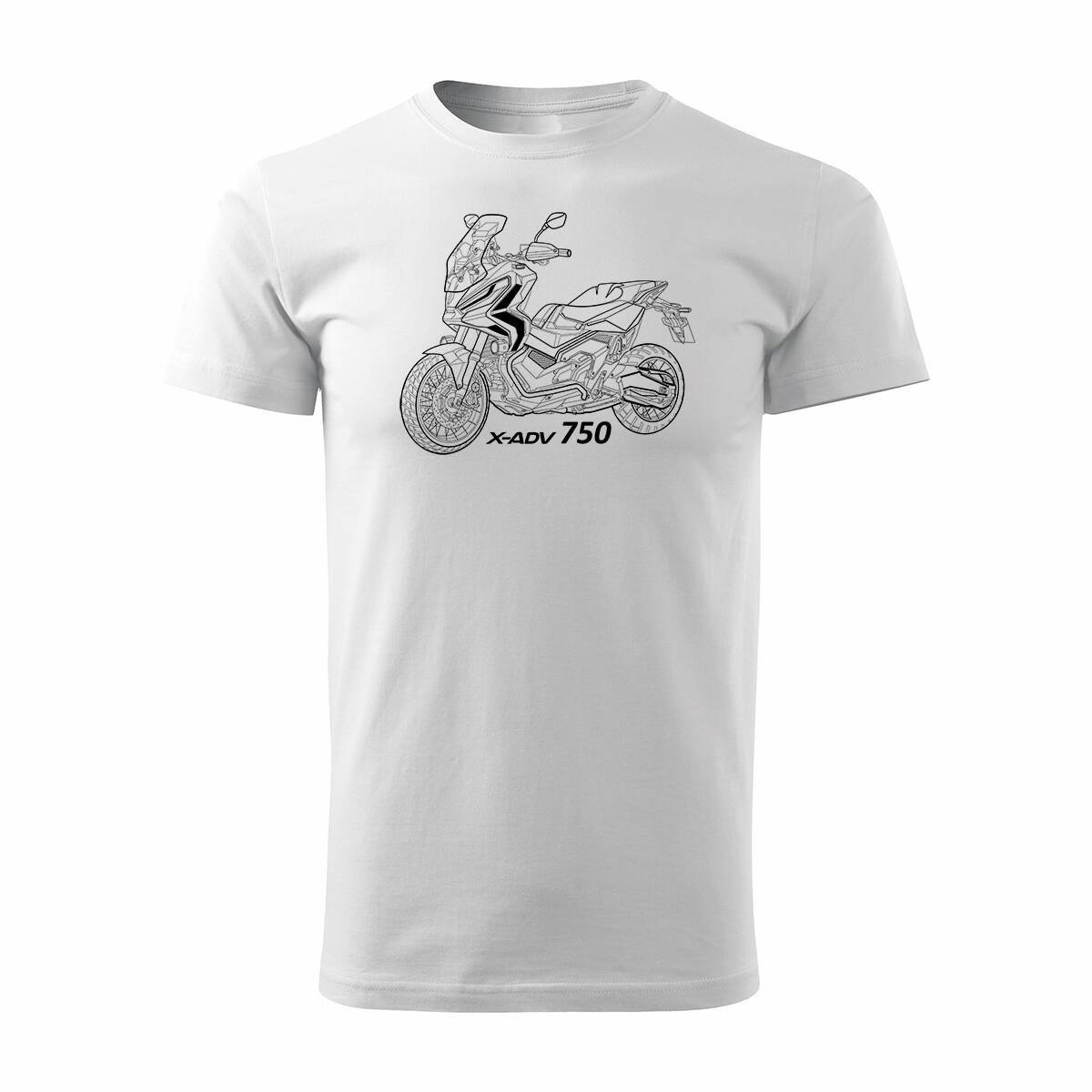 Koszulka z motocyklem na motor Honda X-ADV XADV 750 męska biała REGULAR-XXL