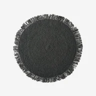 Dywany - Okrągły dywan z juty Mat antracyt Ø116 cm – Ręcznie wykonany, naturalny z frędzlami - miniaturka - grafika 1