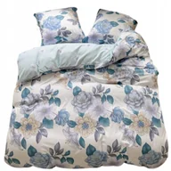 Pościel - POŚCIEL 140x200 DWUSTRONNA BAWEŁNA SATYNA GierekHoff KOMPLET 2 cz. KWIATY - miniaturka - grafika 1