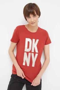 Koszulki sportowe damskie - Dkny t-shirt damski kolor czerwony - DKNY - grafika 1