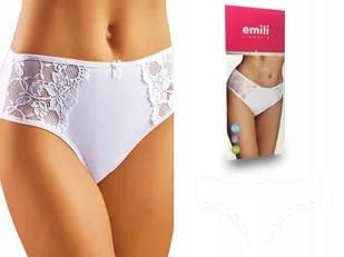 Asti Koronkowe Figi Bawełna Emili biały S - Majtki damskie - miniaturka - grafika 1