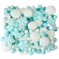 Dodatki do ciast w proszku - Posypka ozdoby na tort bezy perełki dekoracje urodziny beziki kolorowe 50g - miniaturka - grafika 1