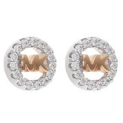 Kolczyki - Kolczyki MICHAEL KORS - Dnty Logo Stud MKC1508AN931 Two Tone Clear Cz - miniaturka - grafika 1