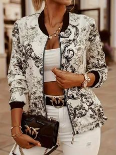 Kurtka damska bomberka - Czarny - Kurtki damskie - miniaturka - grafika 1