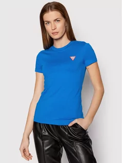 Koszulki i topy damskie - Guess T-Shirt W1YI0Z J1311 Niebieski Slim Fit - grafika 1