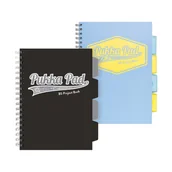 Zeszyty szkolne - Zestaw kołozeszyt w kratkę z przekładkami A4 100k czarny błękitny Pukka Pad 2 sztuki - miniaturka - grafika 1