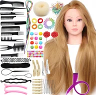 Manekiny wystawowe - Główka fryzjerska Głowa treningowa Lalka czesania warkoczy manekin fryzjer - miniaturka - grafika 1