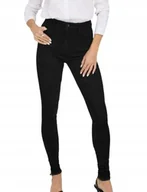 Spodnie damskie - ONLY CZARNE JEANSY RURKI Z WYSOKIM STANEM I GUZIKIEM 26/32 J5D - miniaturka - grafika 1