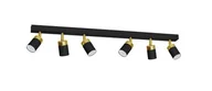 Lampy sufitowe - Milagro Lampa sufitowa JOKER BLACK/GOLD 6xGU10 MLP6126 - miniaturka - grafika 1