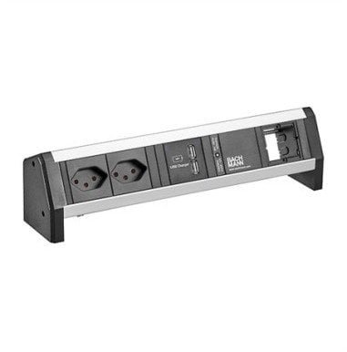 BACHMANN DESK 2xCH T13 90 1xUSB 1xCM, 1xBezpiecznik prądowy 1.0m GST18 Szwajcaria