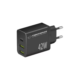 EZC106K Esperanza ładowarka sieciowa 42w usb-c pd 30w / 2x usb-a 12w - Ładowarki do telefonów - miniaturka - grafika 1