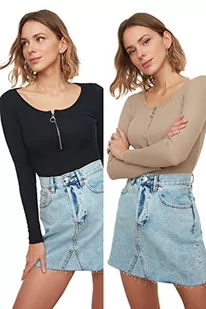 TRENDYOL Damska bluza, granatowy-beżowy, M - Bluzy damskie - miniaturka - grafika 1