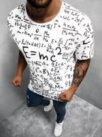Koszulki męskie - T-SHIRT MĘSKI Z NADRUKIEM BIAŁY OZONEE MR/21533Z - Ozonee - miniaturka - grafika 1