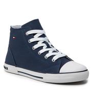 Trampki damskie - Tommy Hilfiger Trampki Higt Top Lace-Up Sneaker T3X4-32209-0890 S Blue 800 - miniaturka - grafika 1