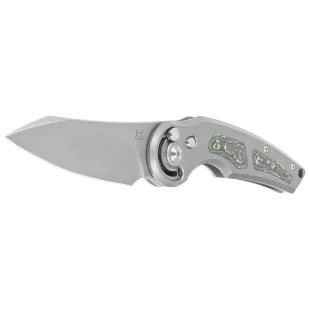 Nóż składany Fox Jupiter Gray Titanium/Jungle Wear Fatcarbon, Acid Stonewashed M390 by Denis Simonutti (FX-555 TICF) - Noże - miniaturka - grafika 2