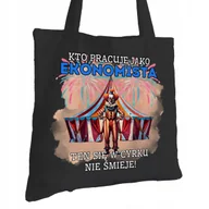 Torby i wózki na zakupy - Torba Bawełniana dla Ekonomisty Czarna Na Prezent ekologiczna Trwały Nadruk - miniaturka - grafika 1