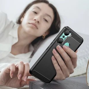 Carbon Case etui do Infinix Hot 12 Pro elastyczny silikonowy karbonowy pokrowiec czarne - Etui i futerały do telefonów - miniaturka - grafika 7