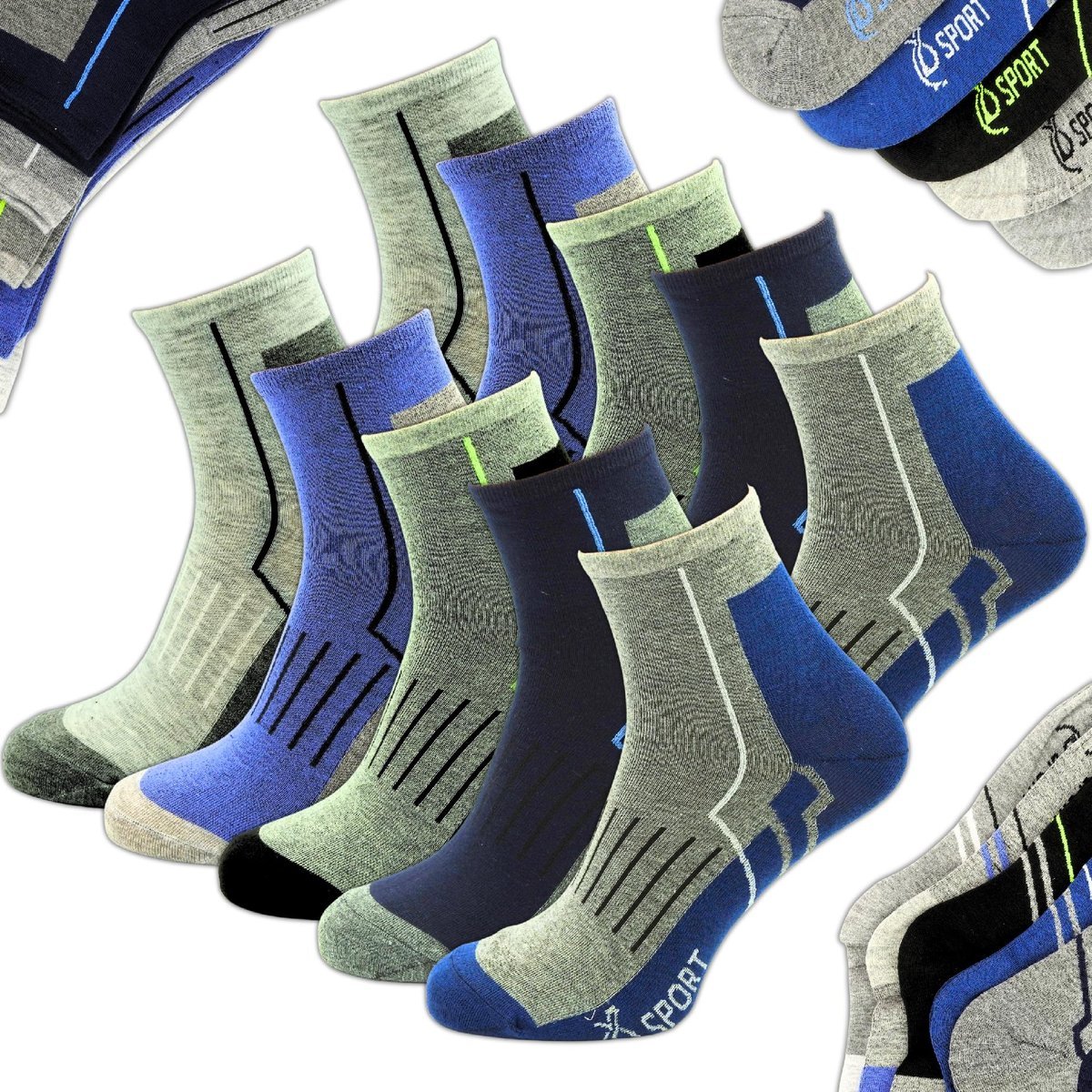STOPKI MĘSKIE BAWEŁNIANE ZESTAW SPORTOWE SKARPETY KRÓTKIE 10 PAR 40-44