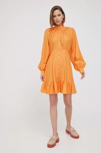 Y.A.S sukienka kolor pomarańczowy mini rozkloszowana - Sukienki - miniaturka - grafika 1