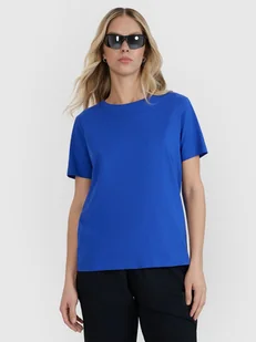T-shirt oversize z nadrukiem damski 4F 4FWSS25TTSHF2238-36S Niebieski Roz. L - Koszulki i topy damskie - miniaturka - grafika 1