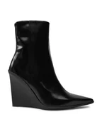 Botki damskie - Calvin Klein Botki Wedge Ankle Boot 90 HW0HW02256 Czarny - miniaturka - grafika 1