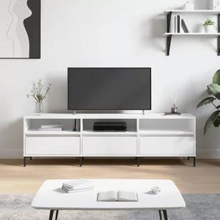vidaXL Szafka pod TV, biała, 150x30x44,5 cm, materiał drewnopochodny - Szafki RTV - miniaturka - grafika 1
