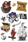Etykiety do drukarek - HERMA 15536 Puffy naklejki dla dzieci, pirat (16 naklejek, tworzywo sztuczne, matowe) samoprzylepne, z motywem permanentnym, etykiety dla dziewcząt i chłopców, kolorowe - miniaturka - grafika 1