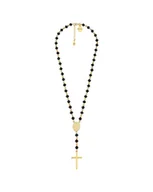 Naszyjniki - Złoty Naszyjnik Z Kryształami Swarovski® Crystal Medalikiem I Krzyżem - miniaturka - grafika 1