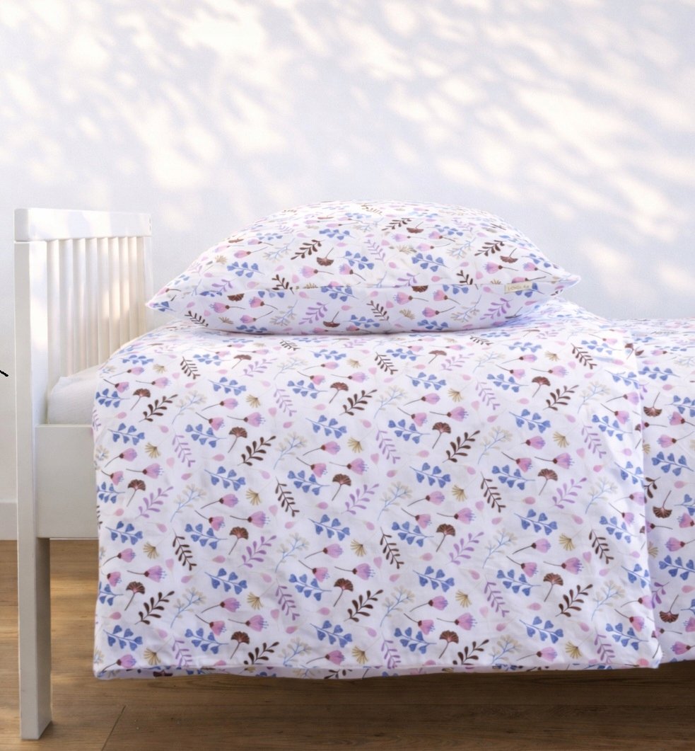 Pościel dziecięca 135x200 40x60 bawełna Kwiaty Róż Loolay komplet młodzież