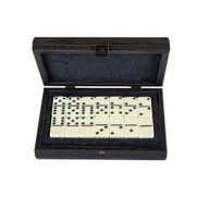 Gry planszowe - Luxury Domino Set, domino w czarnej drewnianej skrzynce Manopoulos - gra - miniaturka - grafika 1