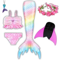 Moda i Uroda OUTLET - Ogon Syreny Syreni Strój Kąpielowy Syrenka Kostium Syrena Monopłetwa 6W1 128 / 134 Cm (Z Metki 130) - miniaturka - grafika 1